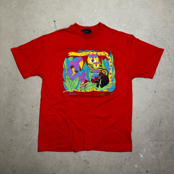 Vintage 90s Laurel Burch ‘Animalia’ Graphic Shirt - Single Stitch - Picture 2 of 5